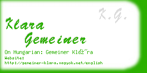 klara gemeiner business card